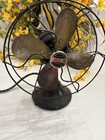 1920s Signal Jr 9  Fan Antique Black Steel Iron 4 Brass Blades Original Working
