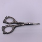Sterling Silver Manicure Sewing Scissors Repousse Antique Vtg