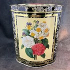 Vintage Daher Floral Lidded Biscuit Tea Tin Canister Made In England 7   x 6   