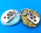 Paw Print Dog Tag Shape Pet Cremation Pendant Urn Keychain 1  Key Ring Ashes Cat
