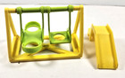 Vtg Fisher Price Yellow And Green Swing Set Slide Little People Playset 923