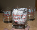 Vintage Jim Beam Bourbon Whiskey Rocks 4 Glass 1972-73 Ltd ed  Collectors Club