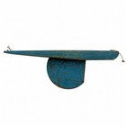 Antique Folk Art Wooden Pond Boat Model Blue Weathered Primitive Nautical Decor