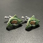 Green Fish Cufflinks Fishing Lover Men Birthday Father   s Day Cufflink In Box