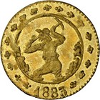 1883 California Gold Miner  1 W pick Axe   Gold Nuggets   q  Rd   Ngc Ms66 Hr6