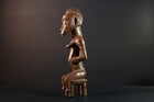 African Tribal Figure Hand-carved Wood Wall Art Congo Female Decor -g5640