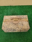 Vintage French Luggage Floral Tapestry Cosmetic Train Case bag  bfeb-11-082 