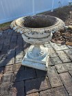 Cast Iron Garden Urn Planter Antique 19c  21 By 21-1 2 Tall Egg And Dart Rim