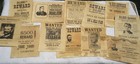 Set Of 12 Vintage Old West Wanted Reward Posters - Western Decor Art Prints