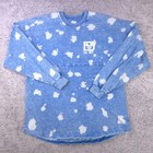 Disney World Spirit Jersey Size Medium Long Sleeve Shirt Blue Tie Dye Walt Logo