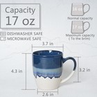 Bosmarlin Ceramic Coffee Mug Set Of 4 17 Oz Coffee Cups Big Handle Microwave