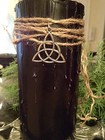 Triple Black Spell Candle  banish  Protection  Samhain  Ritual  Wicca  Pagan