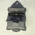 Antique Victorian Cast Iron Double Match Safe Wall Mount Cupid Lb-13 Marked
