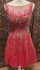 Stunning Size 4 Sherri Hill Red   Silver Sequin Fit   Floor Short Dress