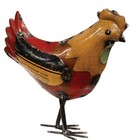 New Primitive Chicken Recycled Metal  9 t X 9 5 w X 3 d Aged Rustic Farmhouse