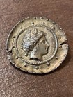 Vintage 800 Silver Ancient Roman Coin Medal Gold Wash Brooch Pin