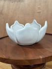 Van Briggle Art Pottery Matte White Bowl Lotus Flower Signed