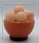 Himalayan Pink Salt Lamp Bowl With Balls Comes With Dimmer Switch   A Bulb Pair