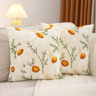 Embroidered Throw Pillow Covers 18x18 Inch Pack Of 2 White Daisy Decorative Pill