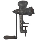 Vintage Cast Iron Meat Grinder Economy No  10 Wooden Handle Table Top Chopper