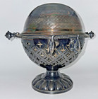 Antique 793 Gram 83  Silver 6 x7  Revolving Dome Pedestal Butter Or Biscuit Bowl