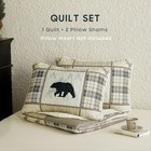 - Rustic Quilt Set  Cabin Lodge Christmas Bear Moose Queen   Full Tan Cream