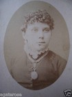 Antique Old Vintage Cdv Photo Portrait Victorian Lady With Book Chain Necklace