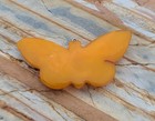 Vintage Butterscotch Bakelite Butterfly Necklace Pendant Mcm Charm