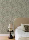 Wallpaper Tea Olive Botanical Finch Frolic On Green  56 Sq Ft Bolts