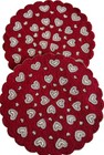 Red Heart Beaded Placemats Chargers Set 2 Cupcakes   Cashmere 15  Scalloped