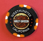 Harley Davidson Poker Chip Huntington Beach Hd Ca Black orange white