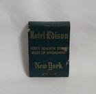 Vintage Green Room Hotel Edison Matchbook Cover New York City Advertising