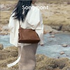 New Songmont Hobo Bag Vegetable Tanned Cowhide Shoulder Messenger Soft Bag
