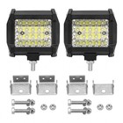 2 Pack 72w Led Work Light Bars Spot Flood Combo Off Road Truck Suv Atv