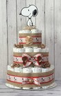 3 Tier Snoopy Diaper Cake  gender Neutral Baby Shower