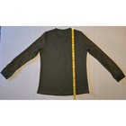B Darlin Womens Olive Green Ribbed Knit Top Crochet Lace Long Sleeve Pleated S