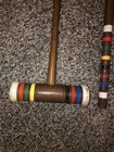 Vintage Set Of 6 Wood Croquet  Replacement Mallets With Rubber Ends 26 5    Long