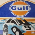 Vintage Gulf Racing Sign - Service Station Gas   Motor Oil Pump Service Sign