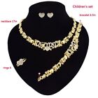 Hugs  kisses Children s Necklace Bracelet Earrings Ring Kids Set 18k Gold Filled