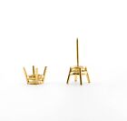 14k Yellow Gold Stud Earring Finding Mounting Setting Round 4prong Screw 1 Piece