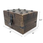  Treasure Chest Wooden Box With Antique Iron Lock And Small 8 X 6 X 4 5 