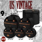 9pc Drum Bag Set Padded Cases Cymbal Hardware Stick Bags Cotton Bass Snare Tom