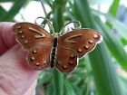Large Norwegian Sterling Silver   Enamel Butterfly Brooch - Hroar Prydz Norway