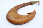 Hawaiian Fish Hook Hand Carved Wood Hanging Decoration - Wall Art  2xl Size