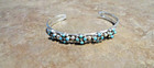 Splendid Vintage Navajo Sterling Silver Five Flower Turquoise Bracelet