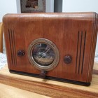 Rare Vintage 1935 Aetna J Cube Wood Radio Volcano Dial   Walgreens