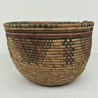 Vintage Hausa Nigerian African Handwoven 10 5    Wide Coil Basket Bowl 7 5    Tall