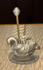 Vintage 3  1984 Hudson Fine Pewter Carousel Swan W  Rabbit  3282 Usa