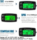 Tachhourmeter Tachometer Engine Gauge Temp rpm Alert Maintenance Waterproof