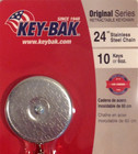 Key-bak Original 24    Retractable Keychain Stainless Steel Chrome For 10 Keys 6oz